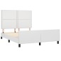 vidaXL Estructura de cama cabecero cuero sintético blanco 140x200 cm