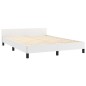 vidaXL Estructura de cama cabecero cuero sintético blanco 140x200 cm