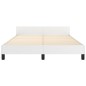 vidaXL Estructura de cama cabecero cuero sintético blanco 140x200 cm
