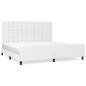 vidaXL Estructura de cama cabecero cuero sintético blanco 200x200 cm