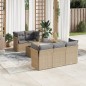vidaXL Juego de sofás jardín con cojines 6 pzas ratán sintético beige vidaXL Juego de sofás jardín con cojines 6 pzas ratán sintético beige