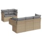 vidaXL Juego de sofás jardín con cojines 6 pzas ratán sintético beige vidaXL Juego de sofás jardín con cojines 6 pzas ratán sintético beige