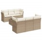 vidaXL Set sofás de jardín 7 piezas y cojines ratán sintético beige vidaXL Set sofás de jardín 7 piezas y cojines ratán sintético beige