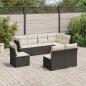 vidaXL Set de sofás de jardín 8 piezas y cojines ratán sintético negro vidaXL Set de sofás de jardín 8 piezas y cojines ratán sintético negro