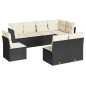 vidaXL Set de sofás de jardín 8 piezas y cojines ratán sintético negro vidaXL Set de sofás de jardín 8 piezas y cojines ratán sintético negro