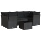 vidaXL Set de comedor de jardín 7 pzas y cojines ratán sintético negro vidaXL Set de comedor de jardín 7 pzas y cojines ratán sintético negro