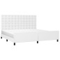 vidaXL Estructura de cama cabecero cuero sintético blanco 200x200 cm