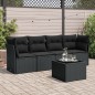 vidaXL Set de muebles de jardín 5 pzas y cojines ratán sintético negro vidaXL Set de muebles de jardín 5 pzas y cojines ratán sintético negro