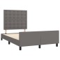 vidaXL Estructura de cama con cabecero cuero sintético gris 120x200cm vidaXL Estructura de cama con cabecero cuero sintético gris 120x200cm