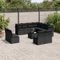 vidaXL Set de sofás de jardín 12 piezas cojines ratán sintético negro vidaXL Set de sofás de jardín 12 piezas cojines ratán sintético negro