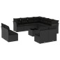 vidaXL Set de sofás de jardín 12 piezas cojines ratán sintético negro vidaXL Set de sofás de jardín 12 piezas cojines ratán sintético negro