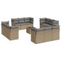 vidaXL Set sofás de jardín con cojines 13 pzas ratán sintético beige