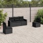 vidaXL Set de muebles de jardín 5 pzas y cojines ratán sintético negro vidaXL Set de muebles de jardín 5 pzas y cojines ratán sintético negro