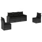 vidaXL Set de muebles de jardín 5 pzas y cojines ratán sintético negro vidaXL Set de muebles de jardín 5 pzas y cojines ratán sintético negro