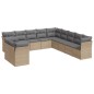 vidaXL Set de sofás de jardín 11pzas con cojines ratán sintético beige vidaXL Set de sofás de jardín 11pzas con cojines ratán sintético beige