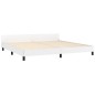 vidaXL Estructura de cama cabecero cuero sintético blanco 200x200 cm