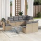 vidaXL Juego de sofás de jardín con cojines beige 8 pzas ratán PE vidaXL Juego de sofás de jardín con cojines beige 8 pzas ratán PE