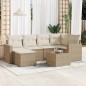 vidaXL Set sofás de jardín 7 piezas y cojines ratán sintético beige vidaXL Set sofás de jardín 7 piezas y cojines ratán sintético beige
