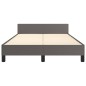vidaXL Estructura de cama con cabecero cuero sintético gris 120x200cm vidaXL Estructura de cama con cabecero cuero sintético gris 120x200cm