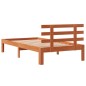 vidaXL Estructura cama con cabecero madera pino marrón cera 90x190 cm vidaXL Estructura cama con cabecero madera pino marrón cera 90x190 cm