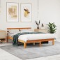 vidaXL Estructura cama con cabecero madera pino marrón cera 120x200 cm vidaXL Estructura cama con cabecero madera pino marrón cera 120x200 cm