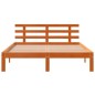 vidaXL Estructura cama con cabecero madera pino marrón cera 120x200 cm vidaXL Estructura cama con cabecero madera pino marrón cera 120x200 cm