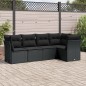 vidaXL Set de muebles de jardín 5 pzas y cojines ratán sintético negro vidaXL Set de muebles de jardín 5 pzas y cojines ratán sintético negro