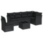 vidaXL Set de comedor de jardín 7 pzas y cojines ratán sintético negro vidaXL Set de comedor de jardín 7 pzas y cojines ratán sintético negro