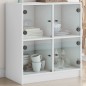 vidaXL Armario auxiliar con puertas de vidrio blanco 68x37x75,5 cm vidaXL Armario auxiliar con puertas de vidrio blanco 68x37x75,5 cm
