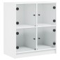 vidaXL Armario auxiliar con puertas de vidrio blanco 68x37x75,5 cm vidaXL Armario auxiliar con puertas de vidrio blanco 68x37x75,5 cm