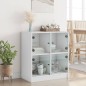 vidaXL Armario auxiliar con puertas de vidrio blanco 68x37x75,5 cm vidaXL Armario auxiliar con puertas de vidrio blanco 68x37x75,5 cm