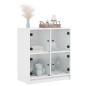 vidaXL Armario auxiliar con puertas de vidrio blanco 68x37x75,5 cm vidaXL Armario auxiliar con puertas de vidrio blanco 68x37x75,5 cm