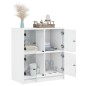 vidaXL Armario auxiliar con puertas de vidrio blanco 68x37x75,5 cm vidaXL Armario auxiliar con puertas de vidrio blanco 68x37x75,5 cm