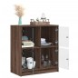 vidaXL Armario auxiliar puertas de vidrio marrón roble 68x37x75,5 cm