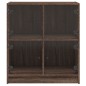 vidaXL Armario auxiliar puertas de vidrio marrón roble 68x37x75,5 cm