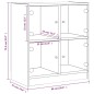 vidaXL Armario auxiliar puertas de vidrio marrón roble 68x37x75,5 cm