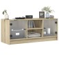 vidaXL Mueble de TV con puertas de vidrio roble Sonoma 102x37x42 cm vidaXL Mueble de TV con puertas de vidrio roble Sonoma 102x37x42 cm