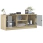 vidaXL Mueble de TV con puertas de vidrio roble Sonoma 102x37x42 cm vidaXL Mueble de TV con puertas de vidrio roble Sonoma 102x37x42 cm