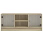 vidaXL Mueble de TV con puertas de vidrio roble Sonoma 102x37x42 cm vidaXL Mueble de TV con puertas de vidrio roble Sonoma 102x37x42 cm