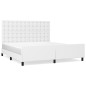 vidaXL Estructura de cama cabecero cuero sintético blanco 180x200 cm vidaXL Estructura de cama cabecero cuero sintético blanco 180x200 cm