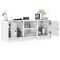 vidaXL Mueble de TV con puertas de vidrio blanco 102x37x42 cm