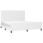 vidaXL Estructura de cama cabecero cuero sintético blanco 180x200 cm vidaXL Estructura de cama cabecero cuero sintético blanco 180x200 cm