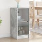 vidaXL Armario auxiliar puertas de vidrio gris hormigón 35x37x75,5 cm vidaXL Armario auxiliar puertas de vidrio gris hormigón 35x37x75,5 cm