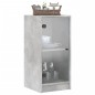 vidaXL Armario auxiliar puertas de vidrio gris hormigón 35x37x75,5 cm vidaXL Armario auxiliar puertas de vidrio gris hormigón 35x37x75,5 cm