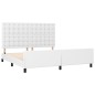 vidaXL Estructura de cama cabecero cuero sintético blanco 180x200 cm vidaXL Estructura de cama cabecero cuero sintético blanco 180x200 cm