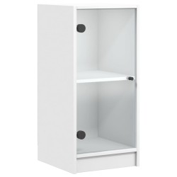 vidaXL Armario auxiliar con puertas de vidrio blanco 35x37x75,5 cm