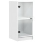 vidaXL Armario auxiliar con puertas de vidrio blanco 35x37x75,5 cm