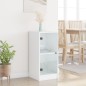 vidaXL Armario auxiliar con puertas de vidrio blanco 35x37x75,5 cm