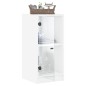 vidaXL Armario auxiliar con puertas de vidrio blanco 35x37x75,5 cm