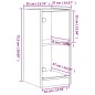 vidaXL Armario auxiliar con puertas de vidrio blanco 35x37x75,5 cm